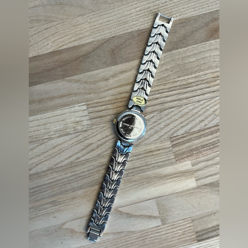 Overload Ladies Watch Two Tone Stainless Weave Bracelet White Dial - Picture 7 of 9